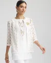Chico's Travelers™ Cutout Crush Jacket In White Size Medium |  Travel Clothing In Travelers Winter Drift