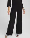 Chico's Travelers™ Diamond Relaxed Straight Leg Pants In Black Size 16 |  Wrinkle-free Travel Clothin In Travelers Black