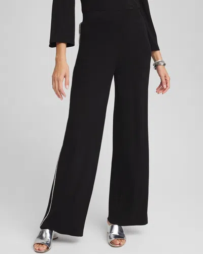 Chico's Travelers™ Diamond Relaxed Straight Leg Pants In Black Size 16 |  Wrinkle-free Travel Clothin In Travelers Black