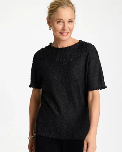 Chico's Travelers™ Embossed Pullover Top In Black