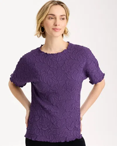 Chico's Travelers™ Embossed Pullover Top In Rich Amethyst In Blue