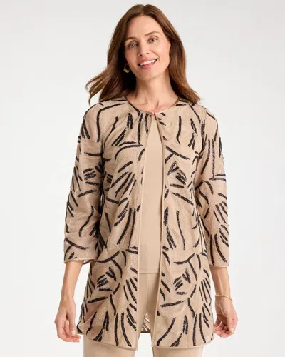 Chico's Travelers™ Embroidered Sequins Jacket In New Sonora Sand