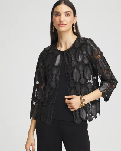 Chico's Travelers™ Faux Leather Jacket In Black Size Xxl |  Wrinkle-free Travel Clothing In Travelers Black
