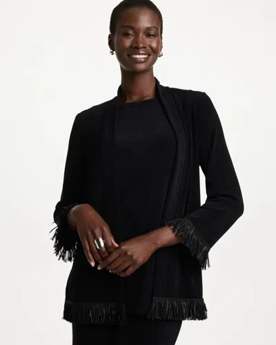 Chico's Travelers™ Fringe Trim Jacket In Black