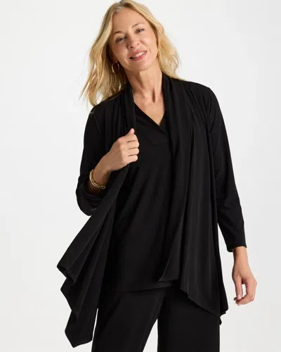Chico's Travelers™ Knit Drape Cardigan Sweater In Black