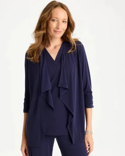 Chico's Travelers™ Knit Fly Away Cardigan Sweater In Blue