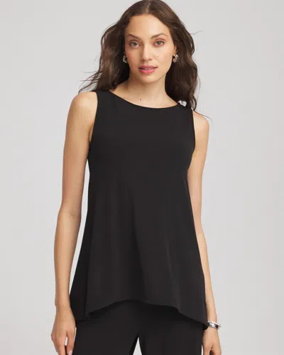 Chico's Travelers Knit High-low Hem Top In Black