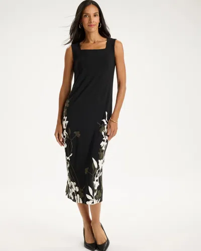 Chico's Travelers™ Knit Printed Midi Dress In Black