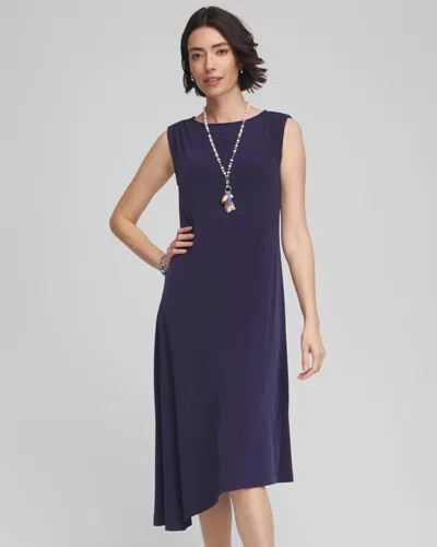 Chico's Travelers Knit Sleeveless Dress In Blue