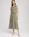Chico's Travelers Knit Sleeveless Shirtdress In Green In Green