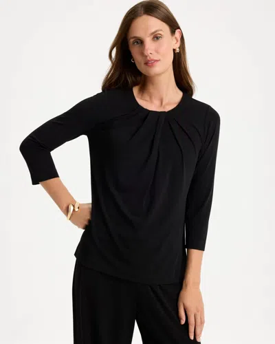 Chico's Travelers™ Knit Twist Front Top In Black