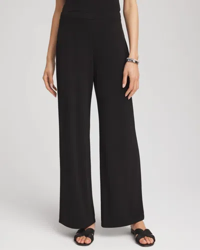 Chico's Travelers Knit Wide-leg Pants In Black