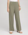 Chico's Travelers Knit Wide-leg Pants In Green In Green