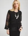 Chico's Travelers™ Lace Fringe Jacket In Black Size Xl |  Wrinkle-free Travel Clothing In Travelers Black
