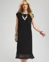 Chico's Travelers™ Lace-hem Dress In Black Size 20/22 |  Wrinkle-free Travel Clothing In Travelers Black