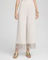 Chico's Travelers™ Lace Trim Cropped Pants In Neutral Size 20/22 |  Wrinkle-free Travel Clothing In Smokey Taupe