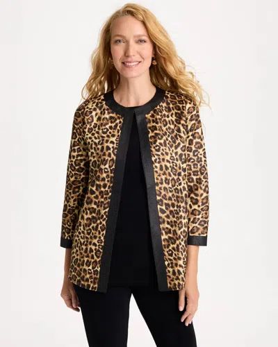 Chico's Travelers™ Leopard Crushed Jacket In Black In Travelers Black