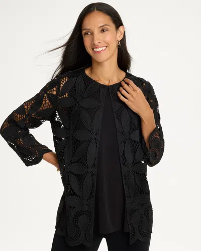 Chico's Travelers™ Macram Lace Jacket In Black
