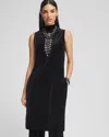 Chico's Travelers™ Maxi Mock-neck Velvet Tunic Top In Black Size 12/14 |  Wrinkle-free Travel Clothin In Travelers Black