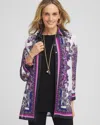 Chico's Travelers™ Mesh Shirt Jacket Top In Purple Size 20/22 |  Travel Clothing In Purple Clover