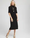 Chico's Travelers™ Mock Neck Midi Dress In Black Size 4/6 |  Wrinkle-free Travel Clothing In Travelers Black