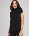 Chico's Travelers Mockneck Top In Black In Blue
