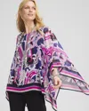 Chico's Travelers™ Paisley Chiffon Layered Top In Purple Size 20/22 |  Wrinkle-free Travel Clothing In Purple Clover