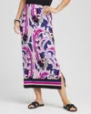 Chico's Travelers™ Paisley Midi Skirt In Purple Size 16/18 |  Wrinkle-free Travel Clothing In Purple Clover