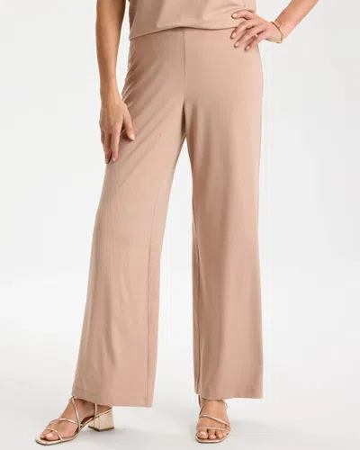 Chico's Travelers™ Palm Embossed Knit Pants In Mocha Mousse In Brown