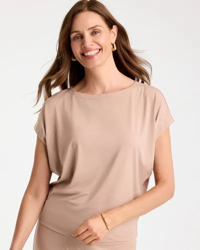 Chico's Travelers™ Palm Embossed Knit Top In Mocha Mousse In Brown