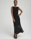 Chico's Travelers™ Petite Chiffon Hem Dress In Black Size 16p/18p |  Wrinkle-free Travel Clothing In Travelers Black