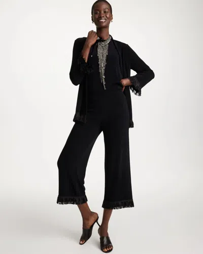 Chico's Travelers™ Petite Fringe Trim Ankle Pants In Black