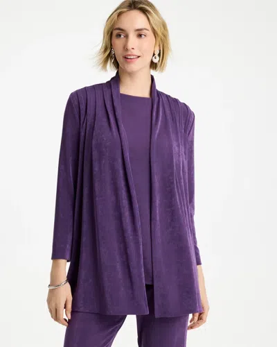 Chico's Travelers™ Pleat Front Knit Jacket In Rich Amethyst In Purple