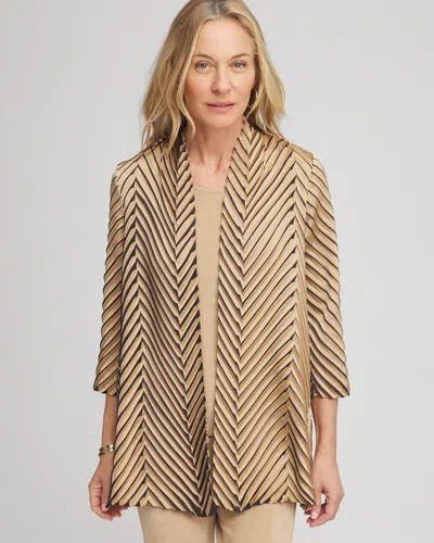 Chico's Travelers Pleated Jacket In Brown