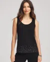 Chico's Travelers Reversible Embellished Tank In Black