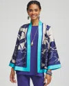 Chico's Travelers™ Reversible Floral Crushed Jacket In Blue Size Xxl |  Wrinkle-free Travel Clothing In Blue Casa