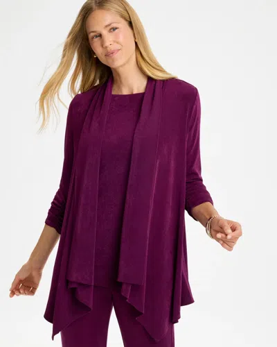 Chico's Travelers™ Ruched Sleeve Jacket In Elderberry Wine