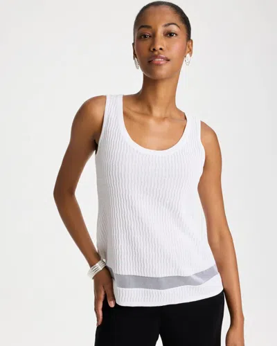 Chico's Travelers™ Sheer Stripe Tank In White