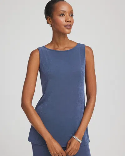 Chico's Travelers Side Slit Tank In Canyon Blue
