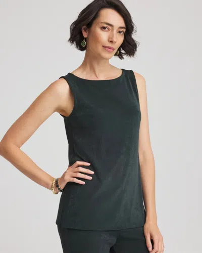 Chico's Travelers Side Slit Tank In Darkest Spruce In Green