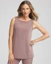 Chico's Travelers Side Slit Tank In Deep Taupe In Brown