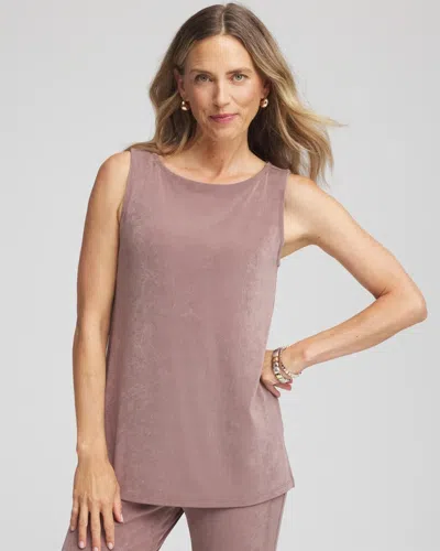 Chico's Travelers Side Slit Tank In Deep Taupe In Brown