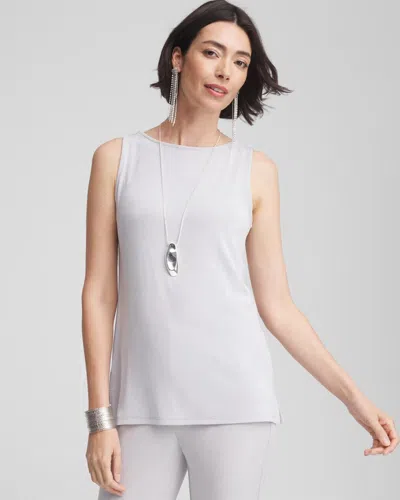 Chico's Travelers Side Slit Tank In Denim In Gray