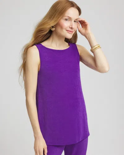 Chico's Travelers Side Slit Tank In Purple