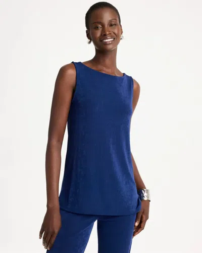 Chico's Travelers™ Side-slit Tank In Blue In Medieval Blue