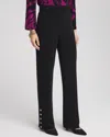 Chico's Travelers™ Straight Button Pants In Black Size 16 |  Wrinkle-free Travel Clothing In Travelers Black