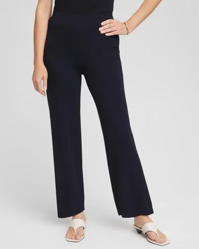 Chico's Travelers™ Sweater Knit Wide-leg Pants In Blue In Black