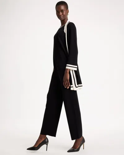 Chico's Travelers™ Sweater Knit Wide-leg Pants In Black In Travelers Black