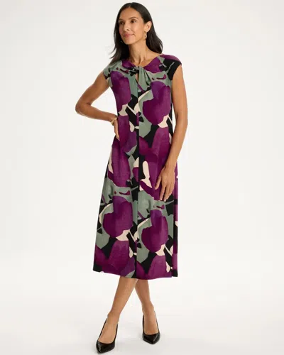 Chico's Travelers™ Twist Neck Midi Dress In Elderberry Wine