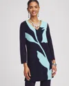 Chico's Travelers™ V-neck Tunic Top In Blue Size 16/18 |  Wrinkle-free Travel Clothing In Travelers India Ink